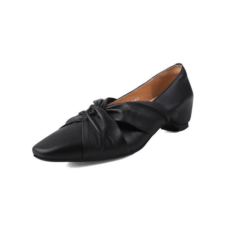 Karin Luna Cross Design Square Toe Hidden Wedge Shoes