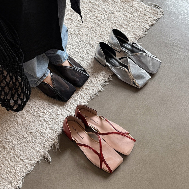 Karin Luna In Stock Spot Goods  Square Toe Mesh Sandals