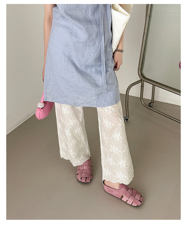 Karin Luna Full Layer Inside and Out~Basic Versatile Perforated Round Toe Birkenstock Slippers