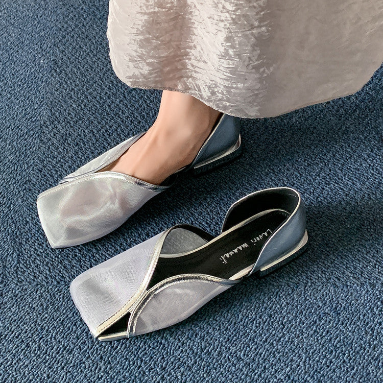 Karin Luna In Stock Spot Goods  Square Toe Mesh Sandals