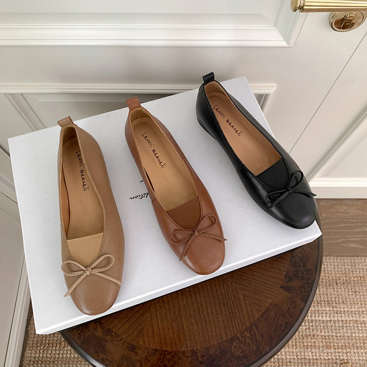 Karin Luna Full Layer Inside and Out~Basic Versatile Bow Hidden Heel Shoes