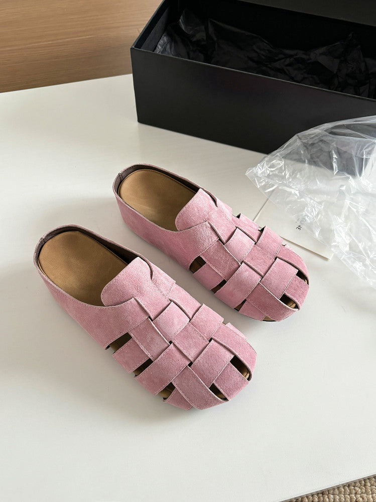 Karin Luna Full Layer Inside and Out~Basic Versatile Perforated Round Toe Birkenstock Slippers