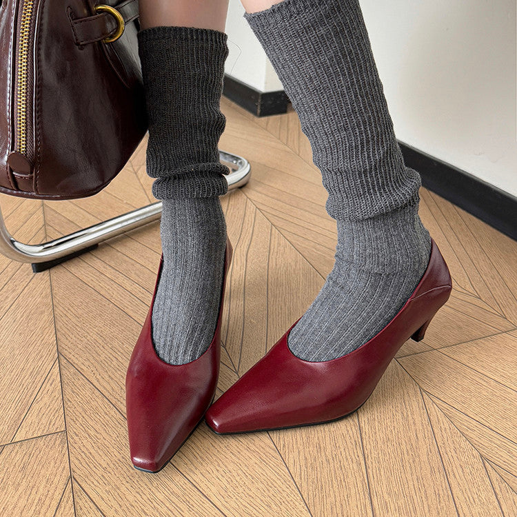 Karin Luna In Stock In Stock ~Basic Versatile French Style Small Square Toe Shallow Mouth Single Shoes