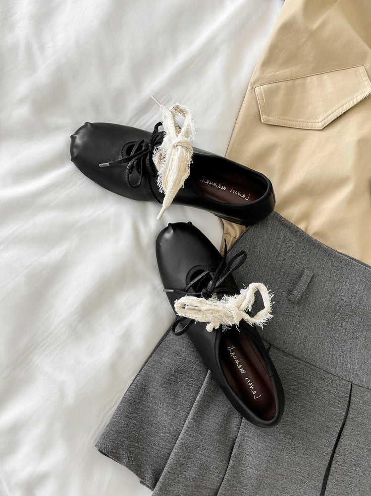 Karin Luna In Stock In Stock  Xiaohongshu Hot Sale Full Leather Round Toe Deep Mouth Single Shoes