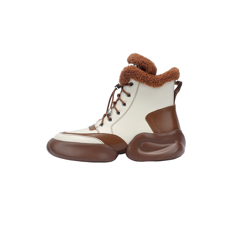Karin Luna In Stock  Spot Goods  Hot-selling Sports Thick Sole Thickened Fur Snow Boots Full cowhide