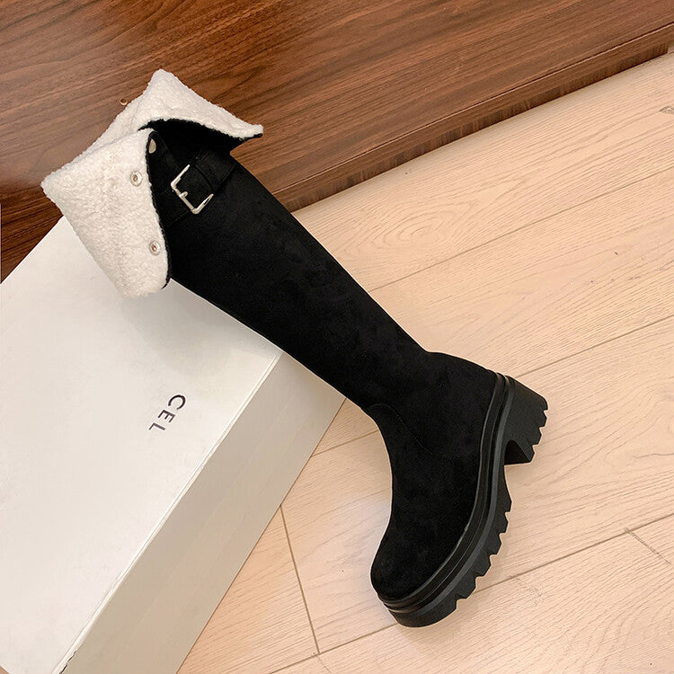 Karin Luna has prepared stock  Main Push Main Push  Hot-selling Large Sole Self-flowing Foldable Round Toe Over-the-Knee Boots