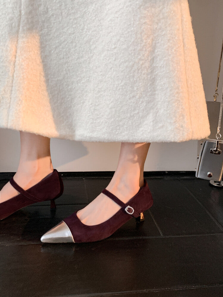 Karin Luna In Stock  Spot Goods In Stock  Classic Color Block Pointed Toe Hot-Selling Elegant Stiletto Pumps