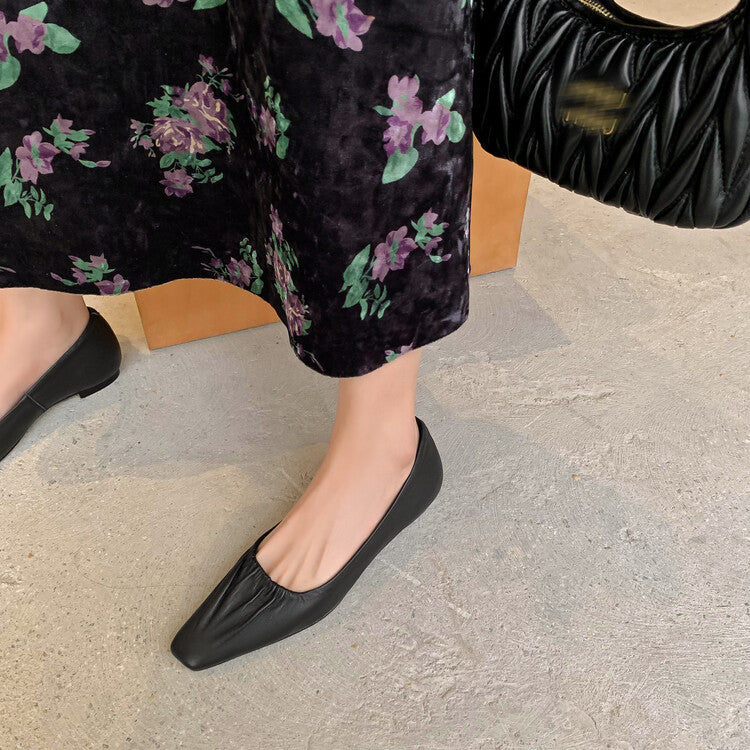 Karin Luna fell in love at first sight~ Spot Goods  Spot Goods Vintage Wrinkled Hollow Soft Sheepskin Elegant Versatile Single Shoes