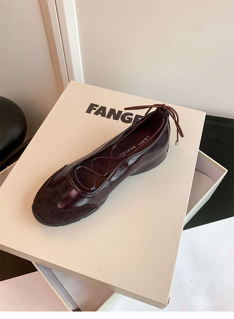 Karin Luna Basic Versatile British Style Casual Lace-up Flats