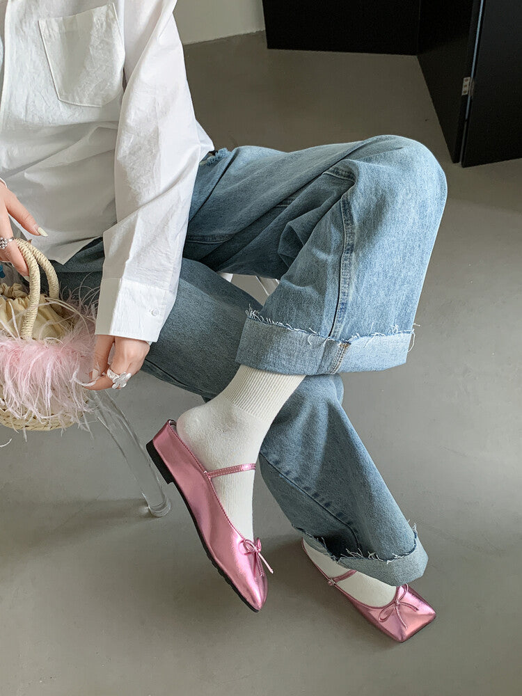 Karin Luna Hot-Selling Derivative Edition~Comes with data plan included Must-have Butterfly Knot Closed-Toe Height-Increasing Slippers