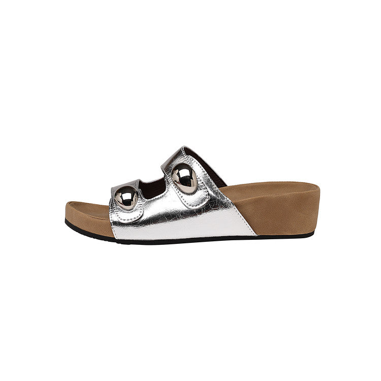 Karin Luna   Casual Style   Thick Sole Belt Buckle Slide Sandals