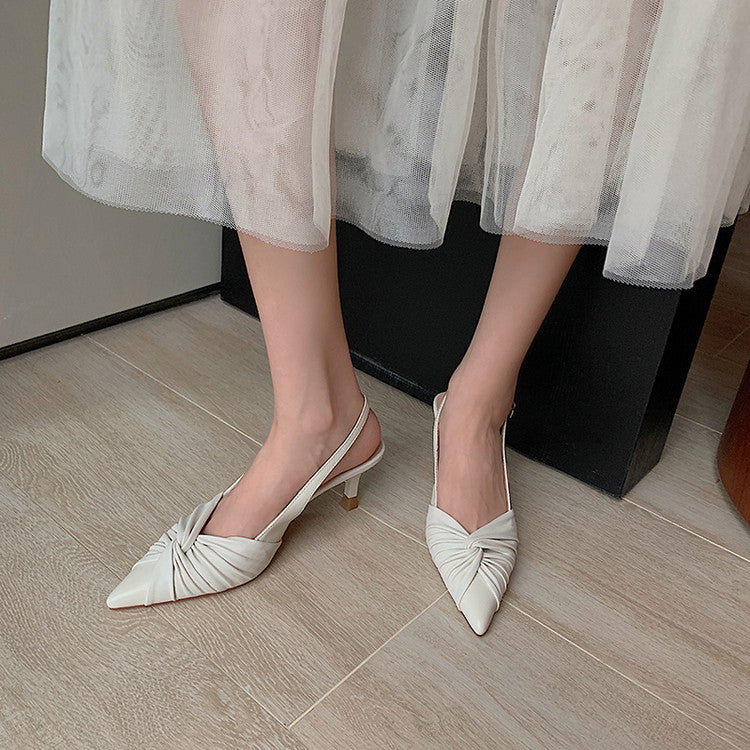 Karin Luna In Stock In Stock  Exquisite Pointed Toe Backless Closed-Toe Stiletto Sandals