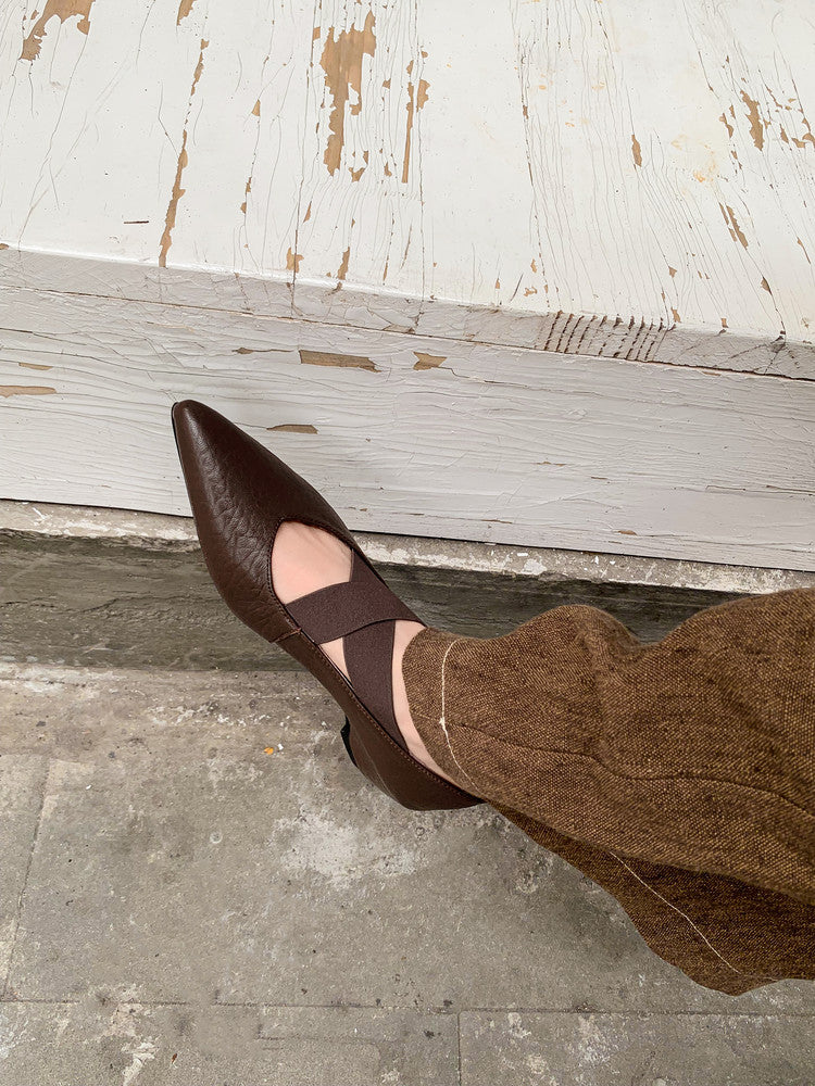 Karin Luna In Stock  Spot Goods  a Large Number of Spot Goods Pointed Toe Cross Strap Hidden Wedge Shoes