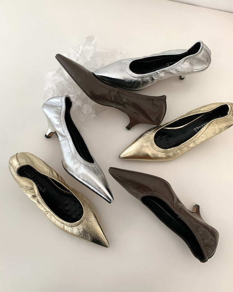 Karin Luna In Stock Spot Goods    Vintage Classic Style Shallow Mouth Single Shoes