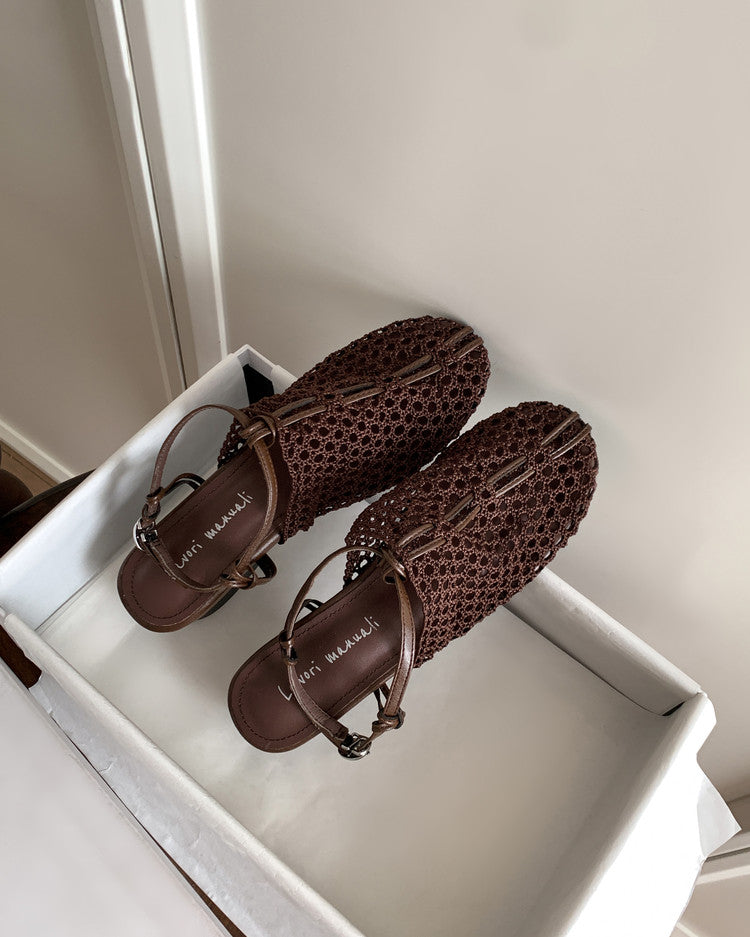 Karin Luna In Stock Spot Goods  Resort Style Series~Casual woven closed-toe flat sandals