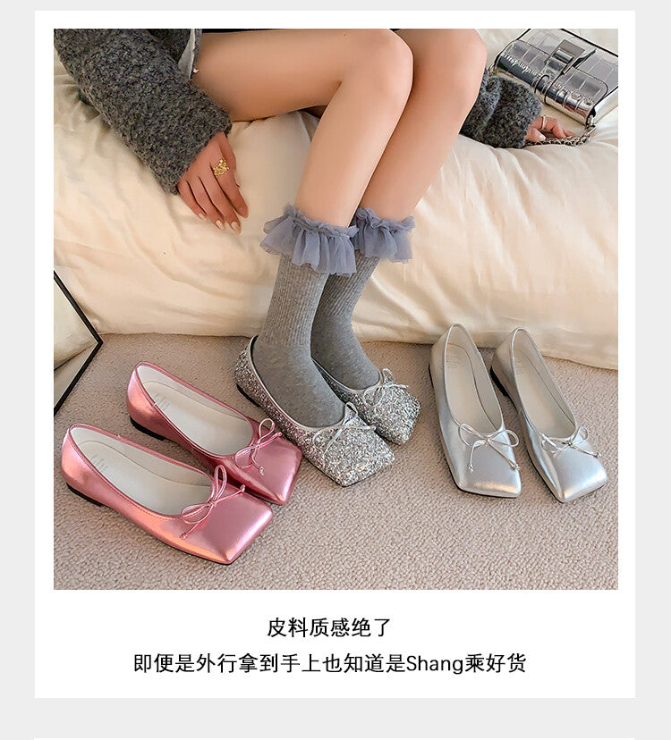 Karin Luna In Stock Spot Goods  Hurry up and grab this hot item!！Square-Toed Flat Granny Shoes