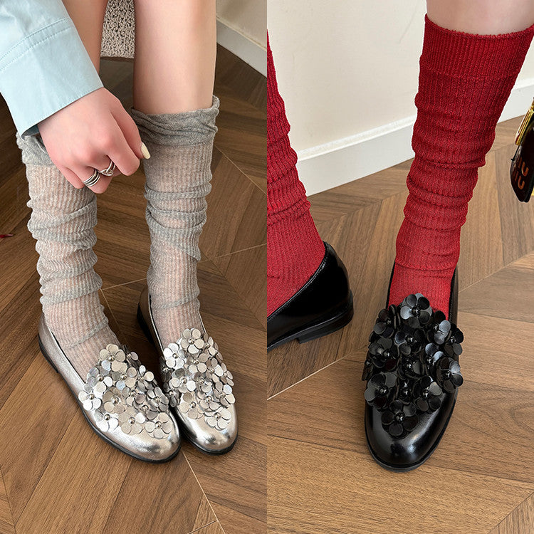 Karin Luna Casual Shoes Series~  Spot Goods In Stock Floral British Style Deep Mouth Single Shoes