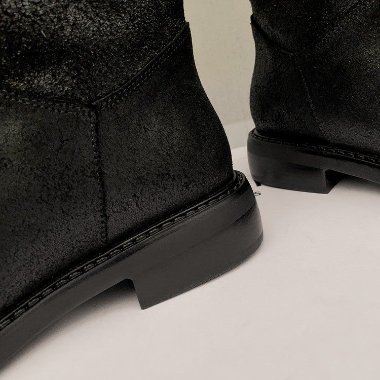 Karin Luna In Stock Spot Goods   Heavy-duty Edition Highly Consuming Material Round Toe Long Boots