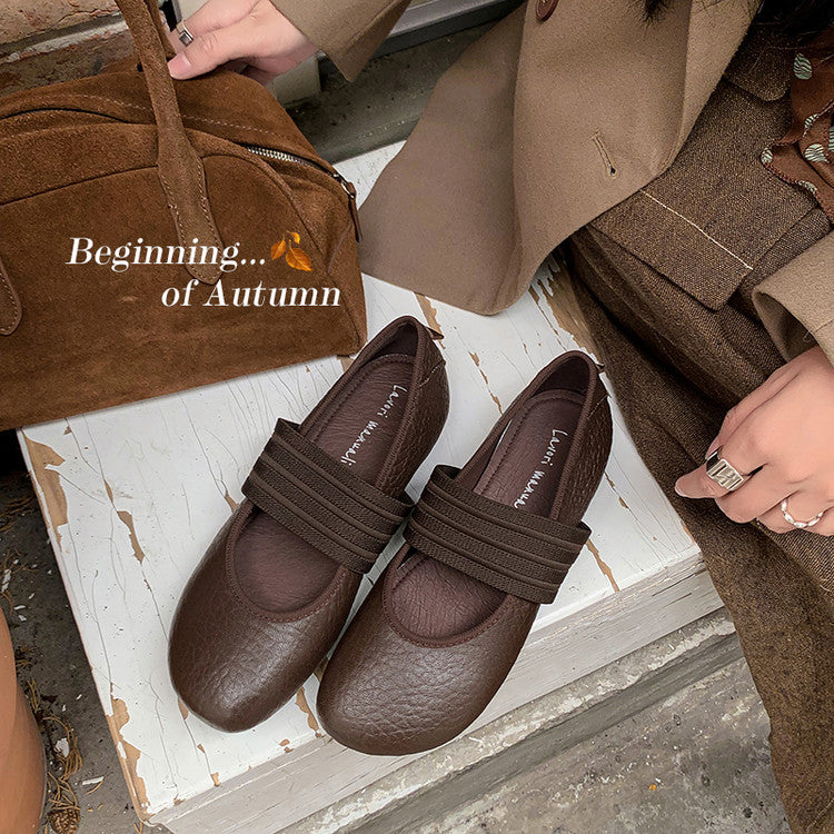 Karin Luna Full Layer Inside and Out~Basic Versatile Hidden Heel Granny Flats