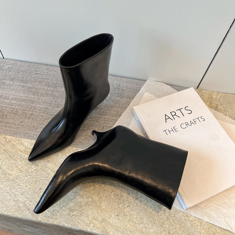 Karin Luna In Stock Spot Goods Minimalist Tube Kitten Heel Short Boots