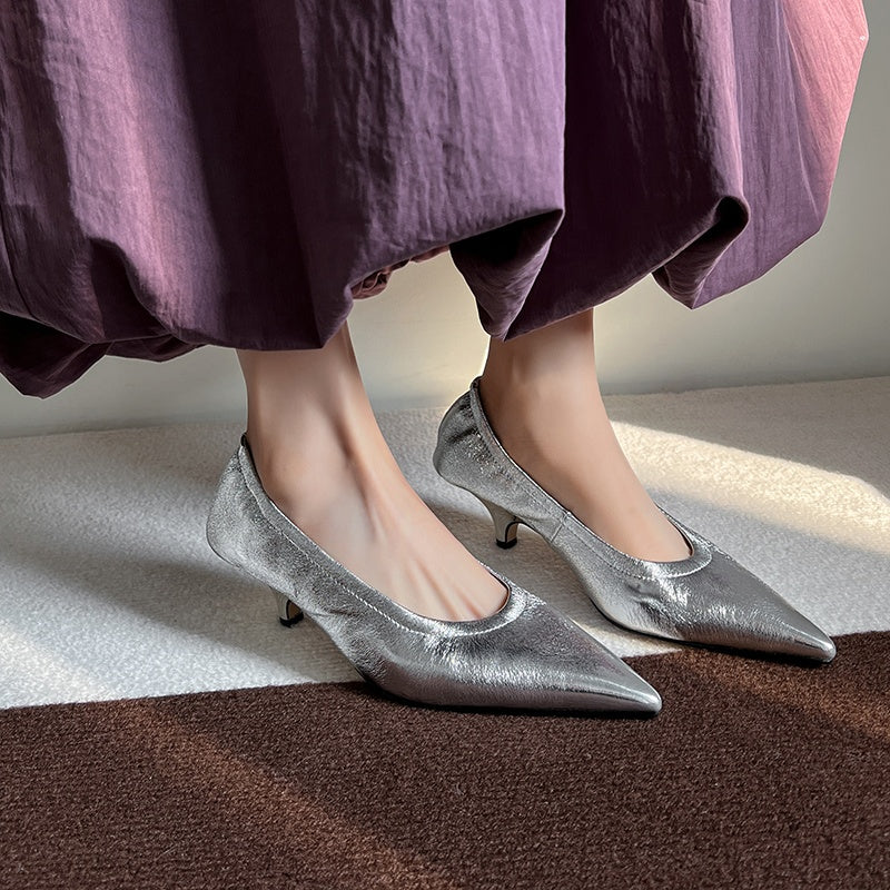 Karin Luna In Stock Spot Goods    Vintage Classic Style Shallow Mouth Single Shoes