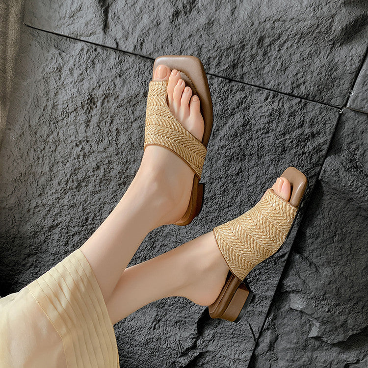 Karin Luna Bestseller  Popular  Data Hot-Selling Toe-Clip Straw Vacation Style Slippers