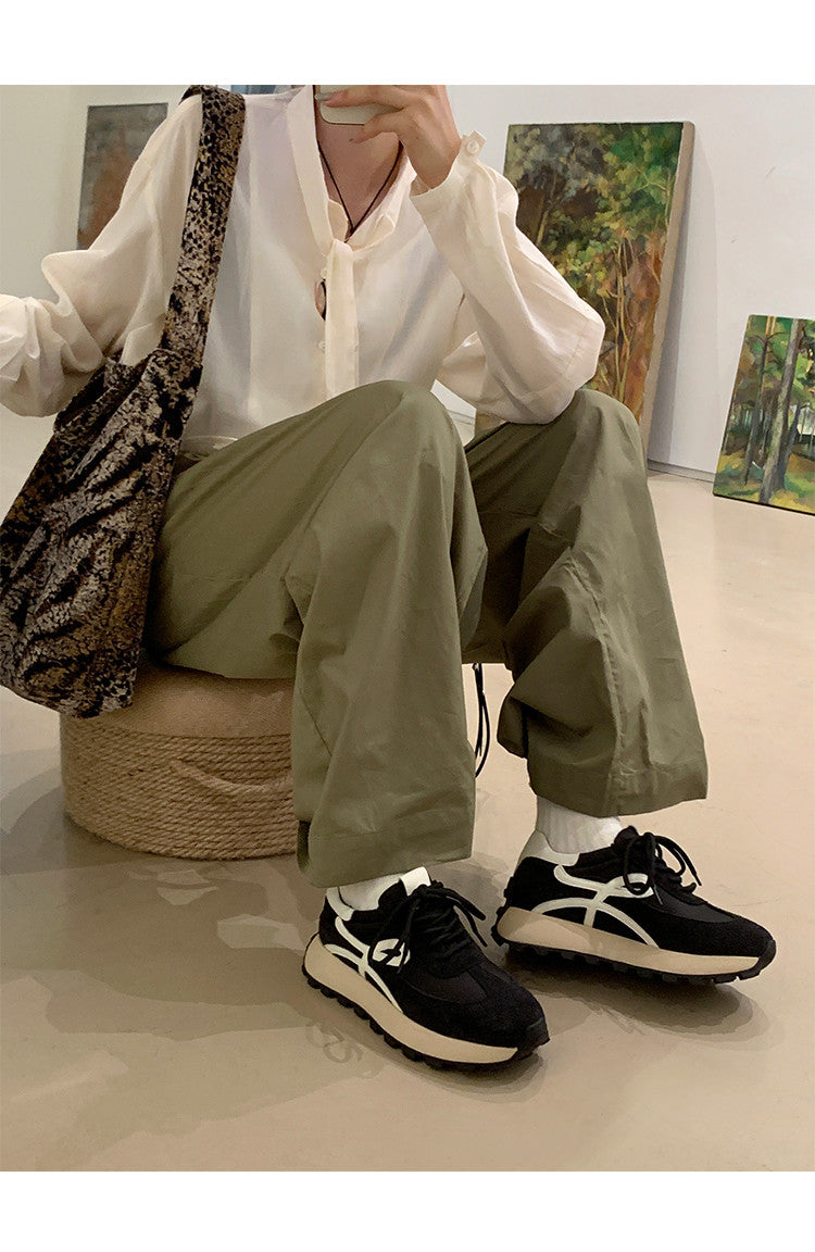 Karin Luna Casual Shoes Series~  In Stock Hot-Selling Versatile Lace-Up Thick-Soled Deep Mouth Single Shoes