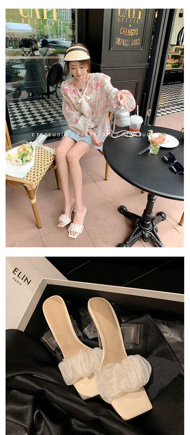 Karin Luna In Stock Spot Goods The feeling of summer Breathable Organza Elegant Slippers