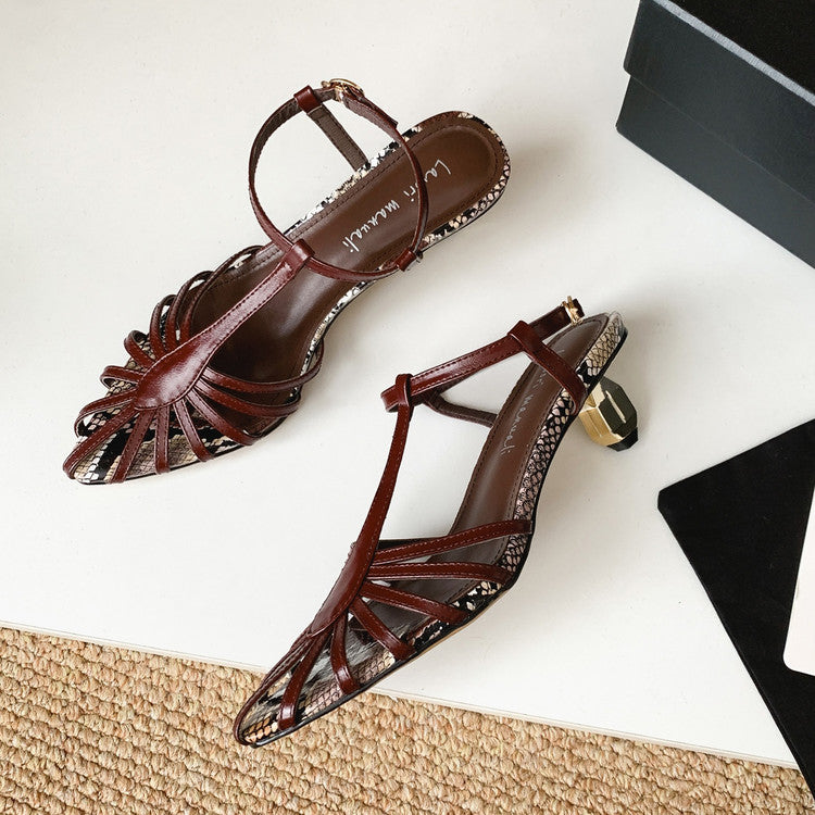 Karin Luna In Stock Spot Goods Open-toe French Style Metal Heel Sandals
