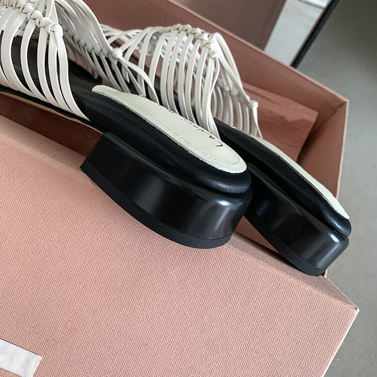 Karin Luna In Stock Spot Goods  Resort Style Handwoven Flat Sole Slippers