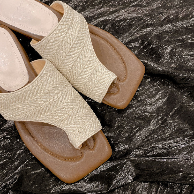 Karin Luna Bestseller  Popular  Data Hot-Selling Toe-Clip Straw Vacation Style Slippers