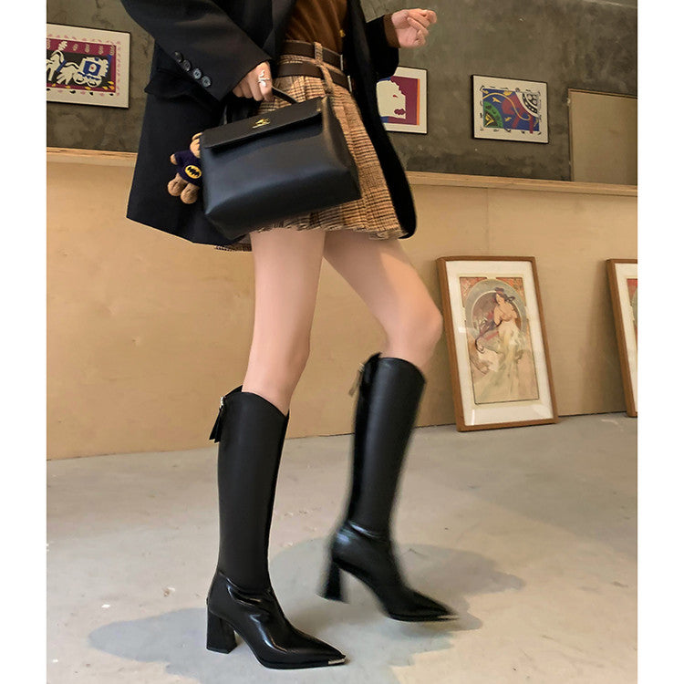 Karin Luna In Stock In-stock Pointed Toe Elegant High Heels v Slimming Effect Long Boots