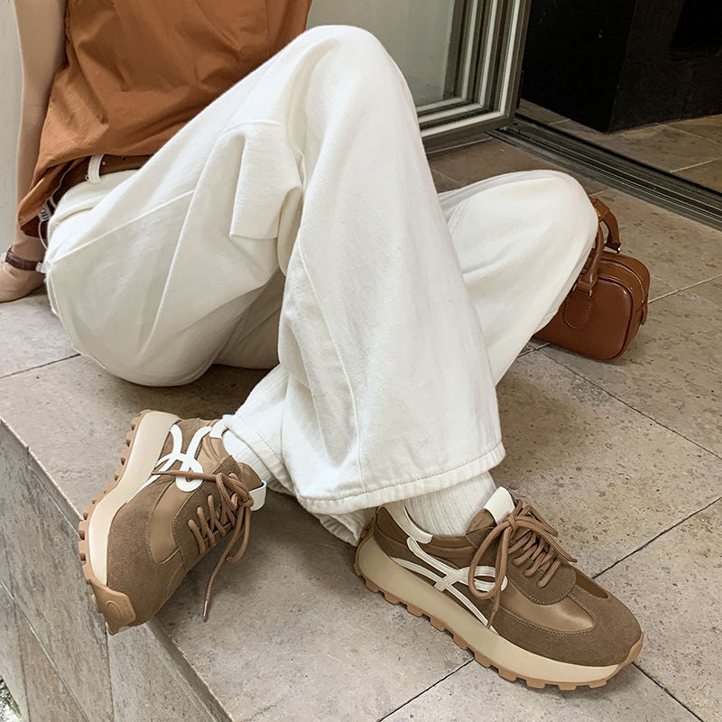 Karin Luna Casual Shoes Series~  In Stock Hot-Selling Versatile Lace-Up Thick-Soled Deep Mouth Single Shoes