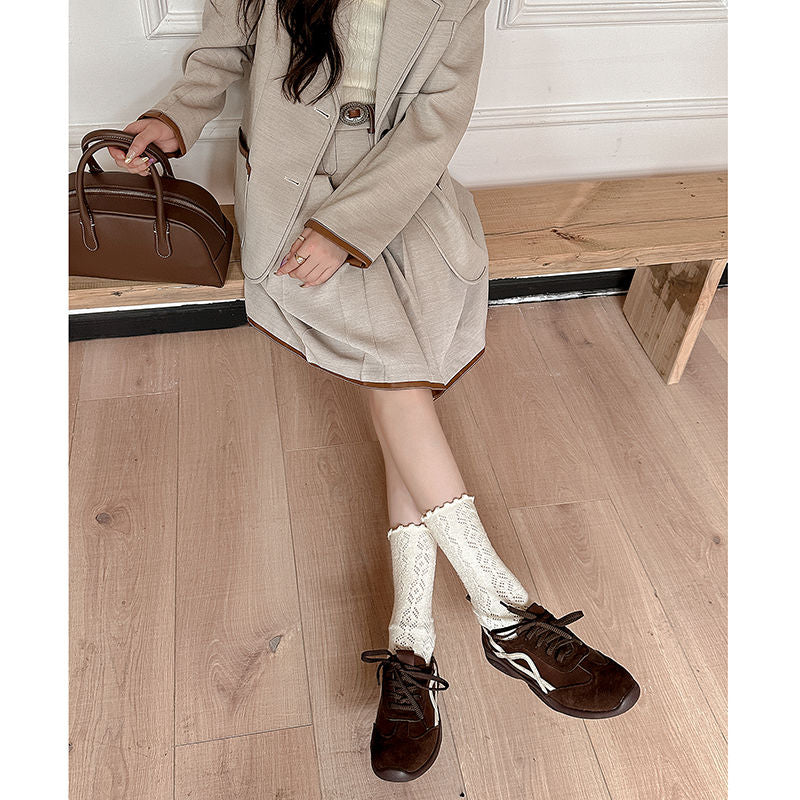 Karin Luna Casual Shoes Series~  In Stock Hot-Selling Versatile Lace-Up Deep Mouth Flats