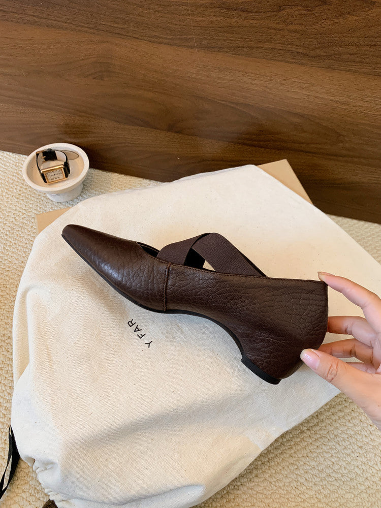 Karin Luna In Stock  Spot Goods  a Large Number of Spot Goods Pointed Toe Cross Strap Hidden Wedge Shoes