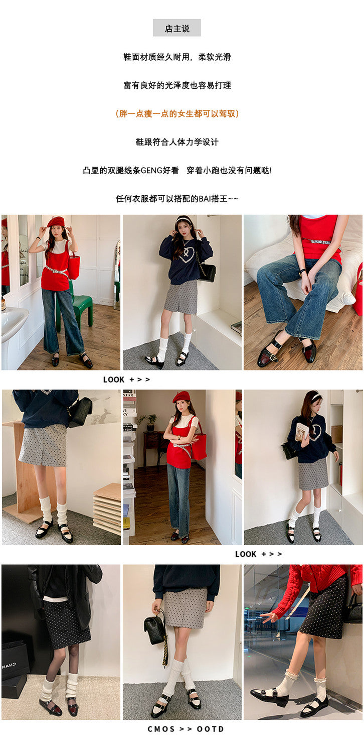 Karin Luna In Stock Spot Goods One-Strap Height-Increasing Belt Buckle Single Shoes