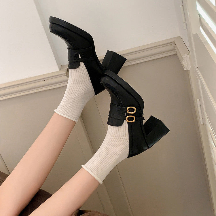 Karin Luna Bestseller Hot-Selling Derivative Edition Self-contained Strap Buckle Casual Loafers