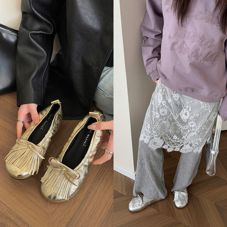 Karin Luna In Stock Spot Goods   Tassel Round Toe Hidden Wedge Mary Jane Shoes