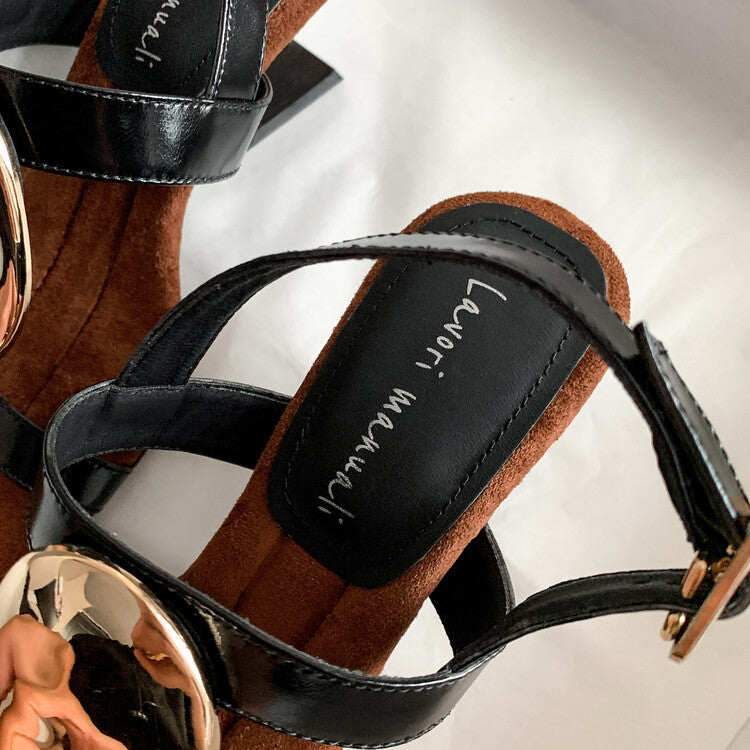Karin Luna Hot-Selling Fasteners  Irregular Heel Open-Toe Sandals