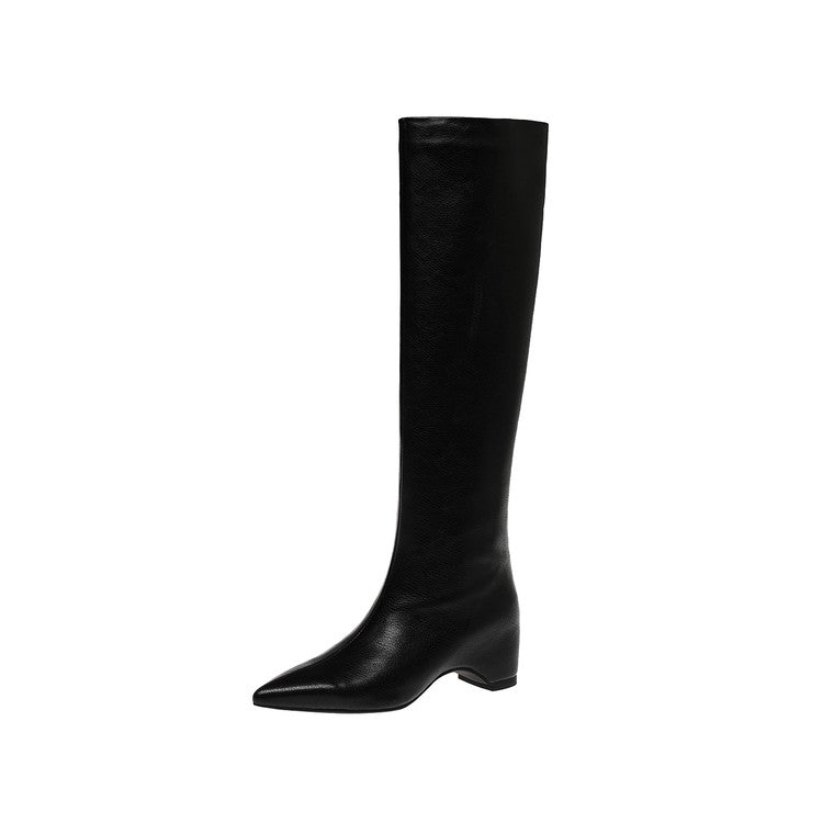 Karin Luna Hot-Selling Internal Height Increase Pointed Toe Straight-Leg Hot-Selling Long Boots