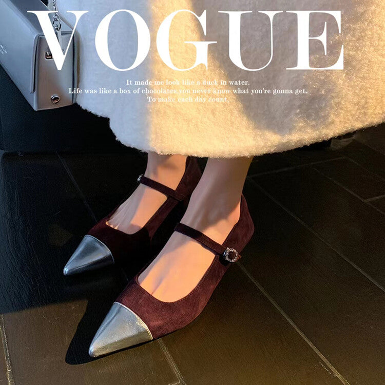Karin Luna In Stock  Spot Goods In Stock  Classic Color Block Pointed Toe Hot-Selling Elegant Stiletto Pumps