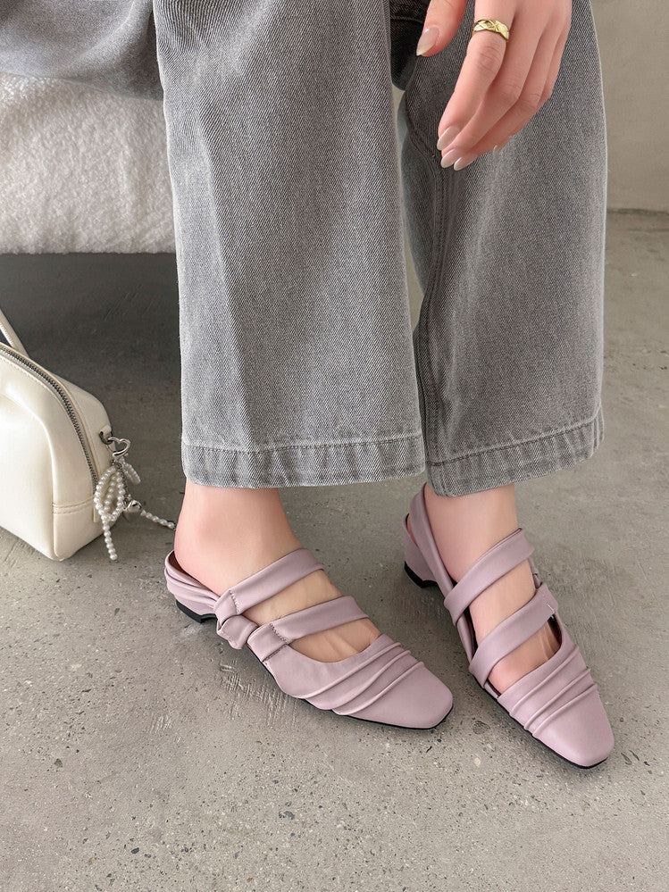 Karin Luna In Stock In Stock Minimalist Soft Upper Small Square Toe Chunky Heel Sandals