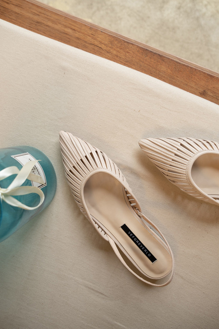Karin Luna Bestseller Spot Goods French Retro Style Thin Strap Flat Heel Closed Toe Slippers