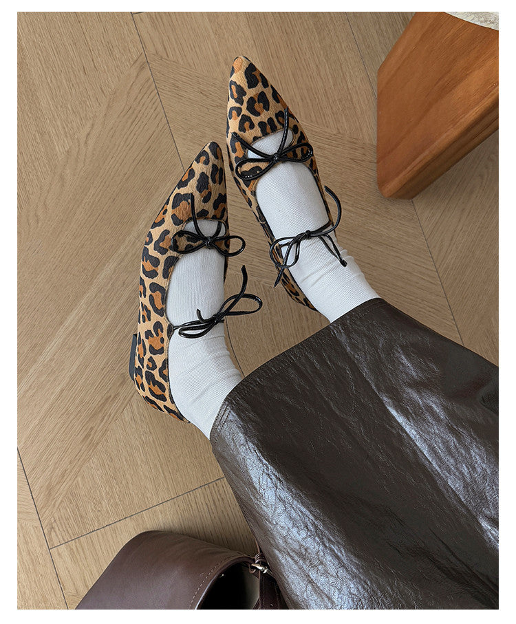Karin Luna In Stock Spot Goods  Hot-selling Element Bowknot Square Toe Pointed Toe Single Shoes