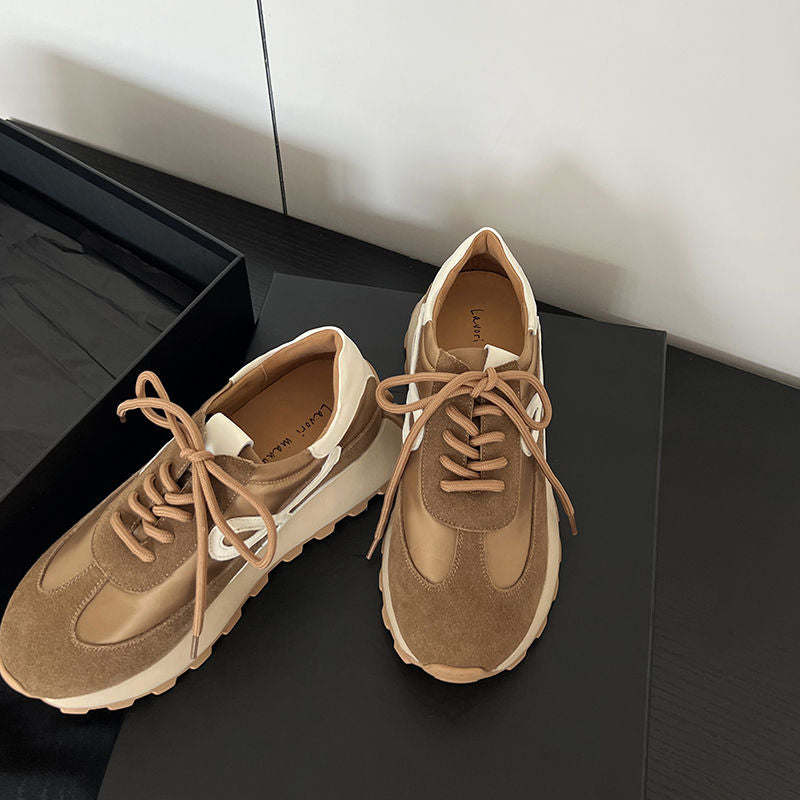 Karin Luna Casual Shoes Series~  In Stock Hot-Selling Versatile Lace-Up Thick-Soled Deep Mouth Single Shoes