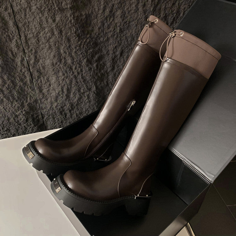 Karin Luna In Stock Spot Goods Thick-soled Casual Versatile Elegant Knight Boots