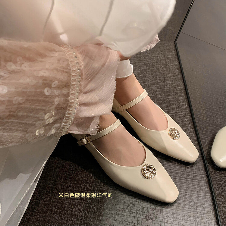 Karin Luna Camellia Story~In stock  Full Leather Shallow Mouth Single Shoes