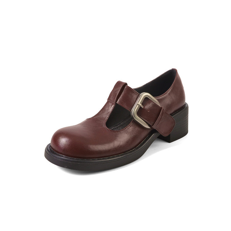 Karin Luna In Stock Spot Goods round Head t Round Toe British Style Single Shoes