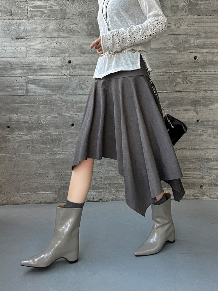 Karin Luna Elegant Pointed Toe Hidden Wedge Short Boots