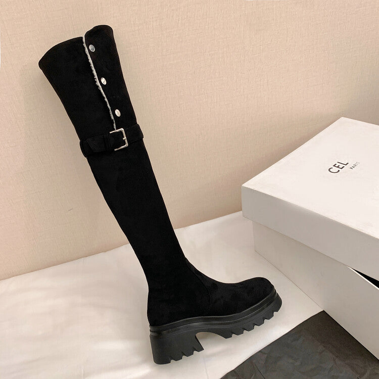 Karin Luna has prepared stock  Main Push Main Push  Hot-selling Large Sole Self-flowing Foldable Round Toe Over-the-Knee Boots